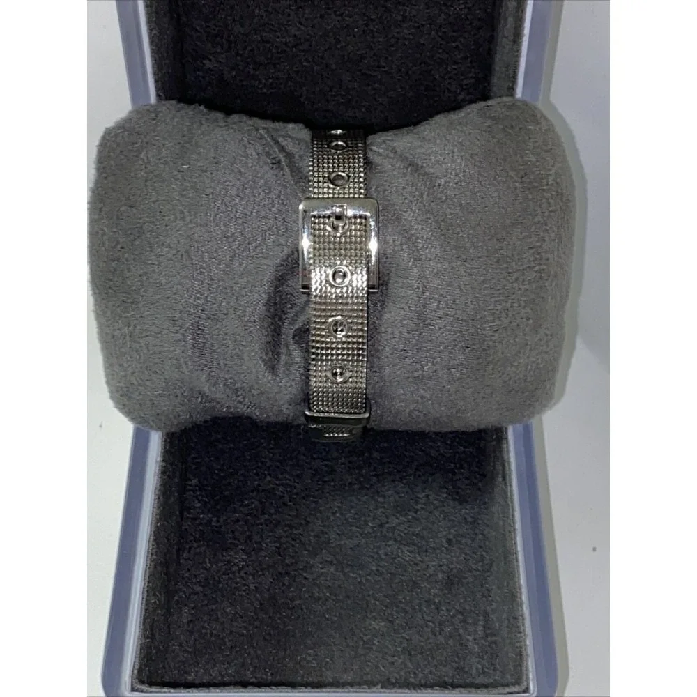 DKNY Watch 3362 Women Silver Tone Rectangle Case Mesh Band 30M‎ *Needs Battery*